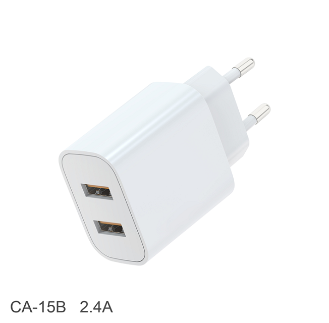 Zasilacz 12W EU Plug 5V 2.4A w pudełku, biały