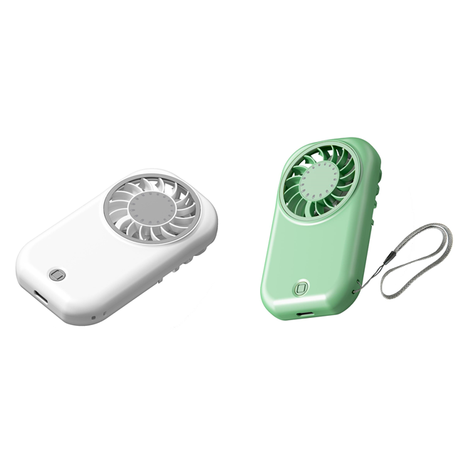Mini Handheld Fan 1200mAh Li-ion 5 Level Wind 2.5H Charge 4.5H Runtime Type C Black Green Gift Box